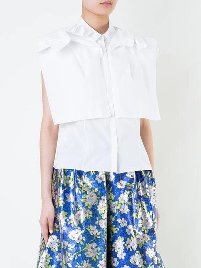 Shop Delpozo Sleeveless Layered Shirt - White