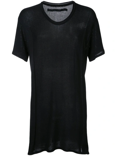 Julius Knitted Scoop Neck T-shirt In Black