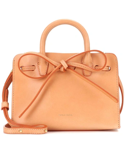 Shop Mansur Gavriel Mini Mini Sun Leather Tote In Cammello