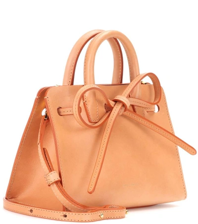 Shop Mansur Gavriel Mini Mini Sun Leather Tote In Cammello