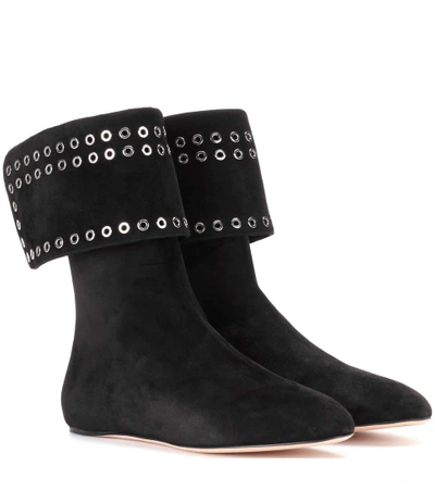Alexander Mcqueen Eyelet Ankle Boots In Black