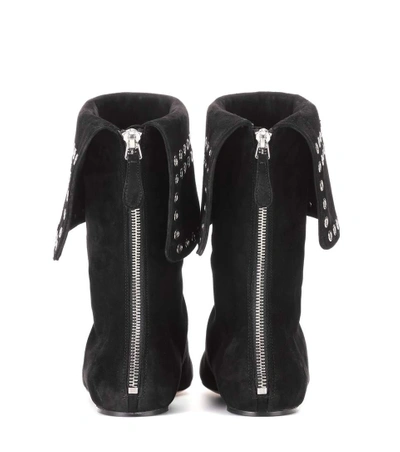 Shop Alexander Mcqueen Suede Ankle Boots In Black