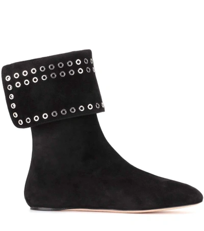 Shop Alexander Mcqueen Suede Ankle Boots In Black