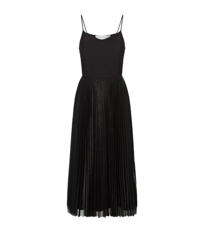 Shop Victoria Victoria Beckham Metallic Pleated Cami Dress In Black
