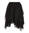 CHLOÉ Crushed Silk Georgette Tiered Skirt