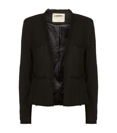 L Agence Jules Bouclé Fringe Jacket In Black