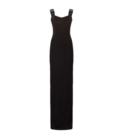 Shop Givenchy Buckle Strap Column Gown In Black
