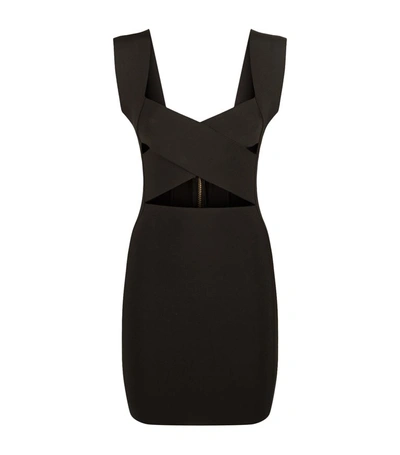 Shop Balmain Cut-out Bandage Dress In Black