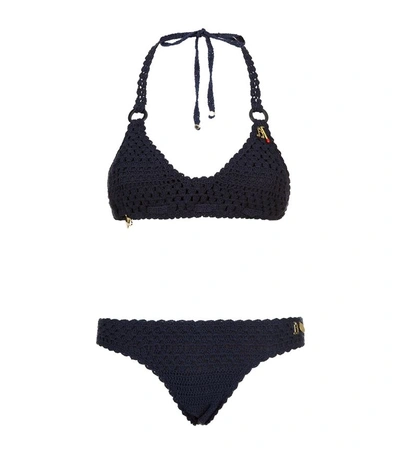 Shop Stella Mccartney Crochet Bikini In Navy