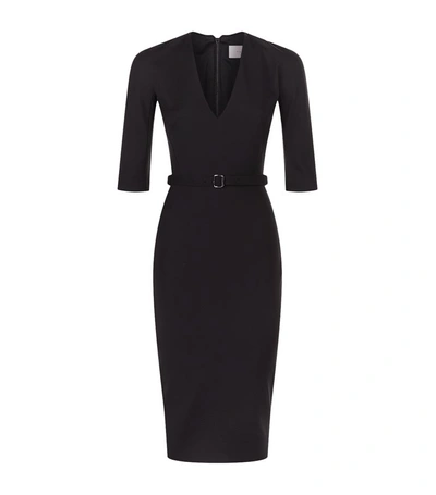 Shop Victoria Beckham V-neck Fitted Dress In Black