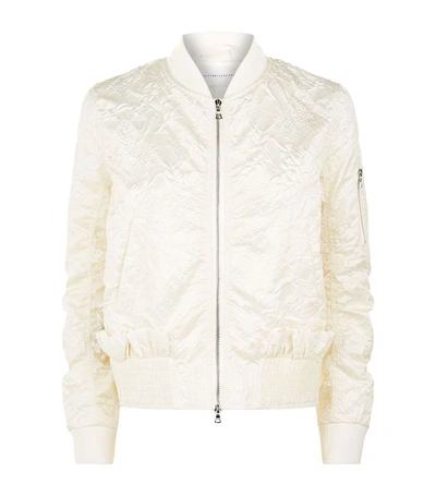 Victoria Victoria Beckham Floral Ruffle Bomber Jacket In Ivory