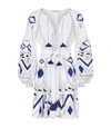 MARCH11 Embroidered Linen Tassel Dress