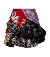 ALEXANDER MCQUEEN Floral Patchwork Leather Skirt
