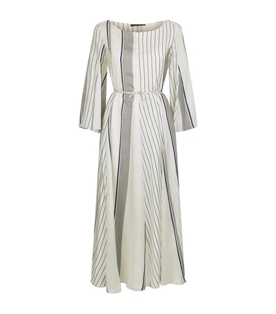 Shop The Row Selar Striped Silk Maxi Dress In Ivory