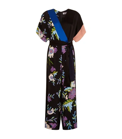 Shop Diane Von Furstenberg Floral Wrap Jumpsuit In Multi