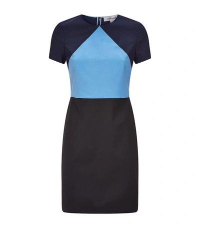 Shop Diane Von Furstenberg Contrast Shift Dress In Blue