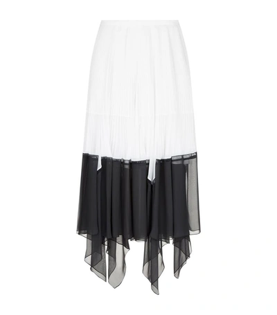 Shop Chloé Pleated Colour Block Midi Skirt In Multi