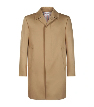 Shop Thom Browne Cotton-twill Mac Overcoat In Brown