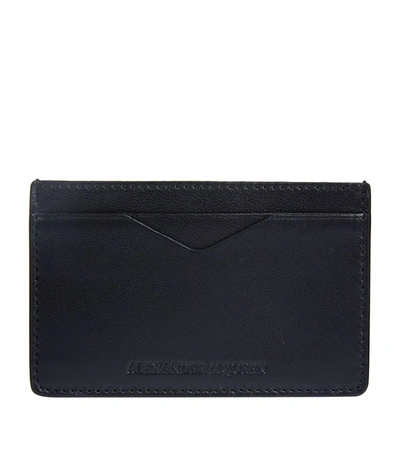 Shop Alexander Mcqueen Leather Ribcage Card Holder In Black