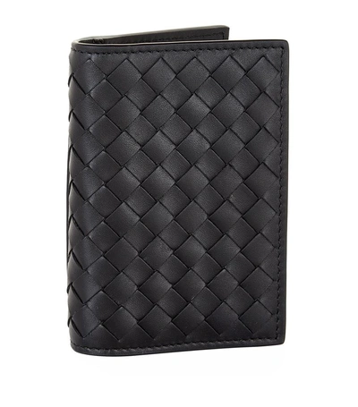 Shop Bottega Veneta Intrecciato Foldable Card Holder In Black