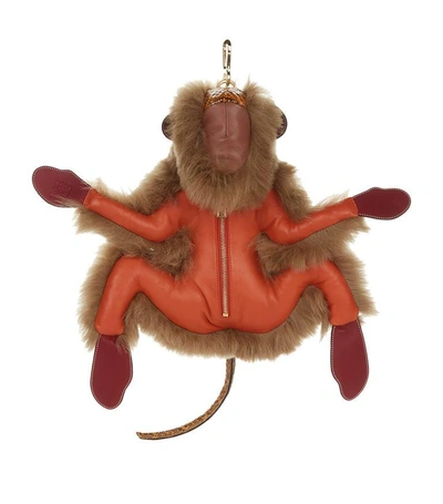 Shop Loewe Monkey Puppet Charm In Brown