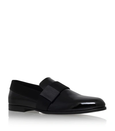 Shop Jimmy Choo John Satin Trim Slippers In Black