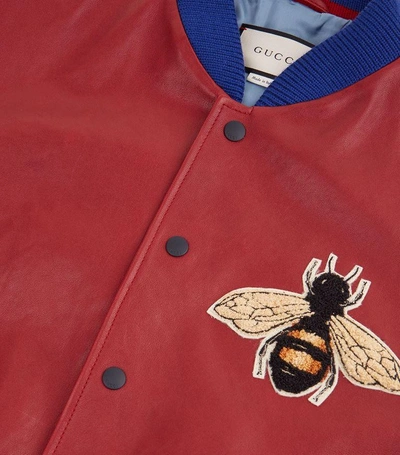 Shop Gucci Bee Bomber Jacket In Multi