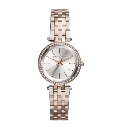 Shop Michael Kors Darci 26mm Two-tone Bracelet Watch In Silver