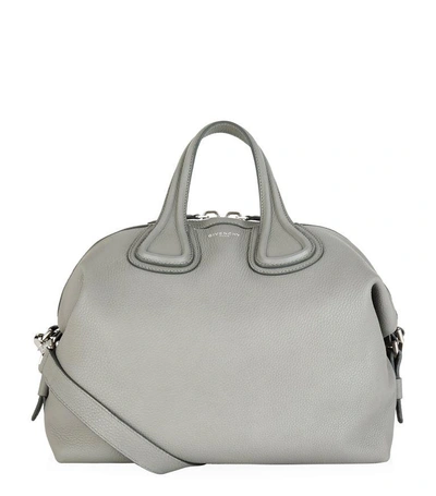 Shop Givenchy Medium Nightingale Grained Tote In 051 Pearl Grey