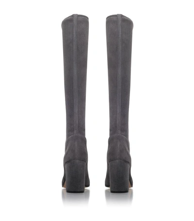 Shop Gianvito Rossi Rolling Suede Knee Boots 85 In Grey