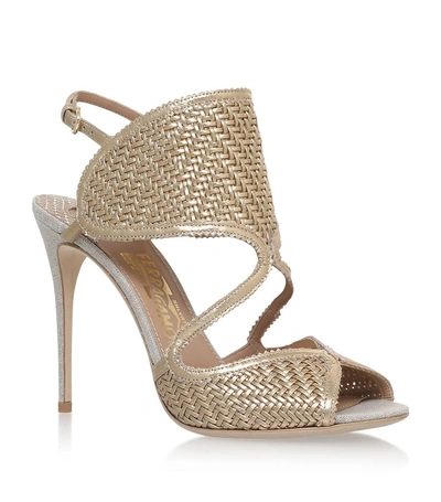 Shop Ferragamo Elisea Twist Sandals In Gold