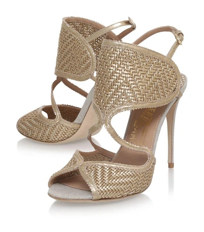 Shop Ferragamo Elisea Twist Sandals In Gold