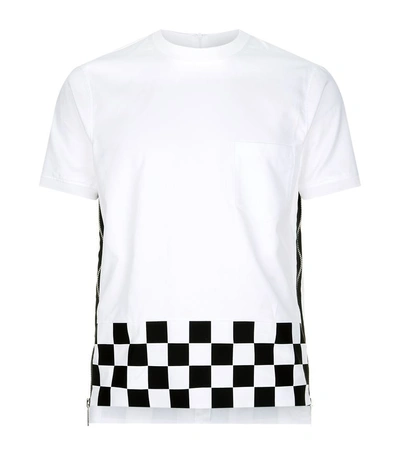 Shop Dsquared2 Checkered Side Zip T-shirt In White
