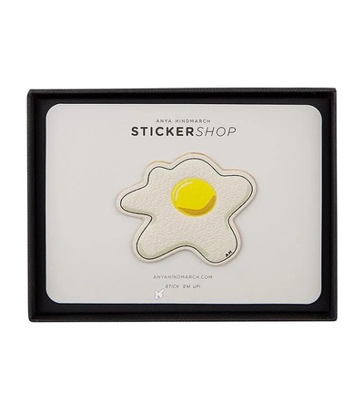 Shop Anya Hindmarch Fried Egg Leather Sticker In White