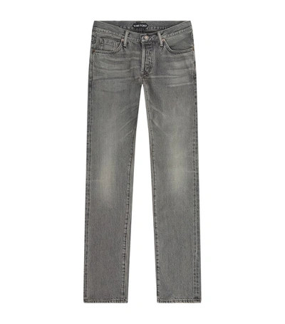 Shop Tom Ford Slim Straight Jeans In Grey
