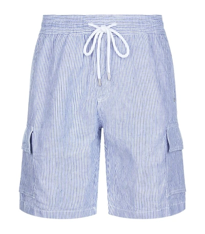 Shop Vilebrequin Striped Berrix Bermuda Shorts In Blue