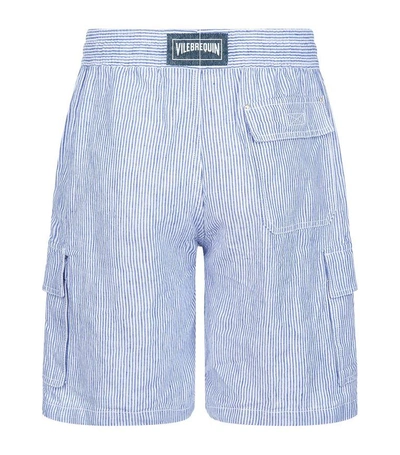Shop Vilebrequin Striped Berrix Bermuda Shorts In Blue