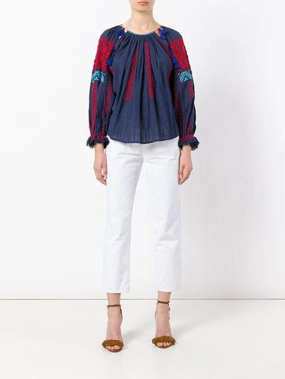 Shop Ulla Johnson Embroidered Top - Blue