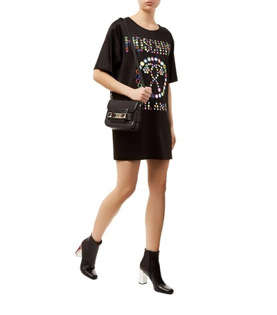 Shop Moschino Mirror Logo T-shirt Dress In Black