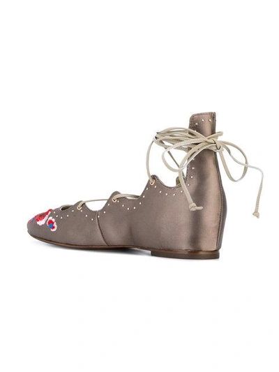 Shop Ash 'indra' Ballerina Shoes - Grey