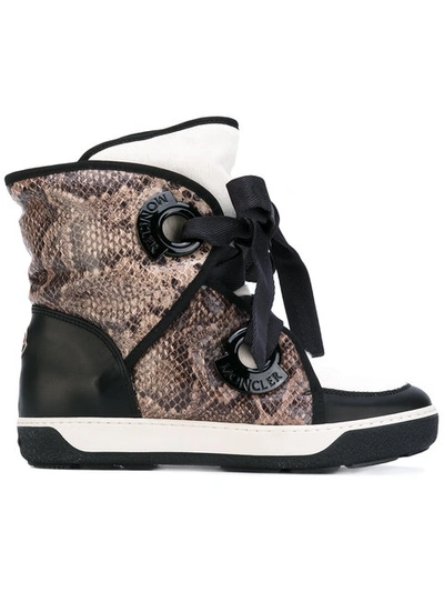 Moncler Snake Print Snow Boots In Multicolour