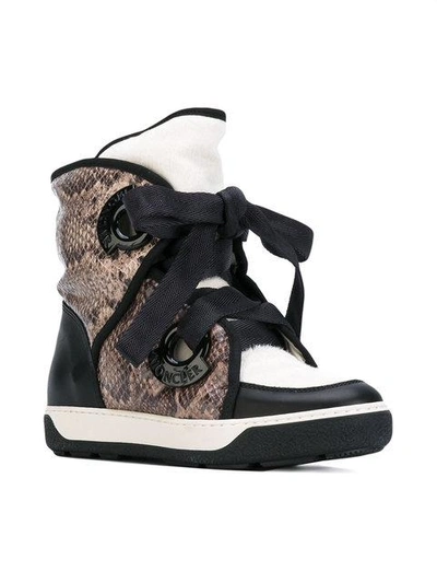 Shop Moncler Snake Print Snow Boots In Multicolour