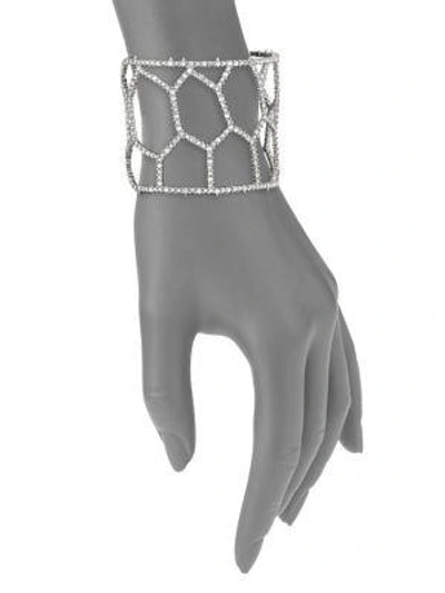 Shop Alexis Bittar Elements Honeycomb Crystal Cuff In Silver
