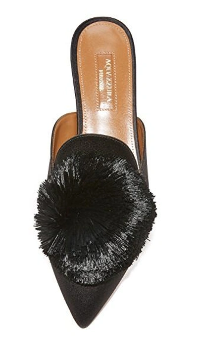 Shop Aquazzura Powder Puff Flats In Black