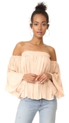 ELIZABETH AND JAMES EMELYN PLEATED FLARE SLEEVE TOP
