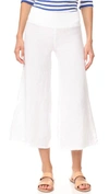 ENZA COSTA CROPPED WIDE LEG LINEN PANTS