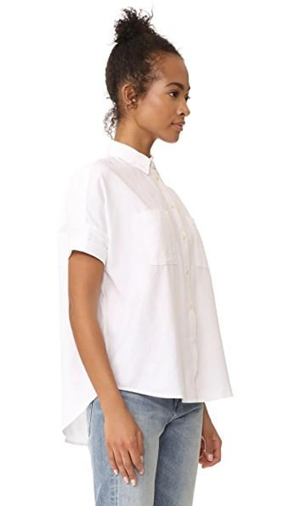 Shop Madewell White Cotton Courier Shirt In Pure White