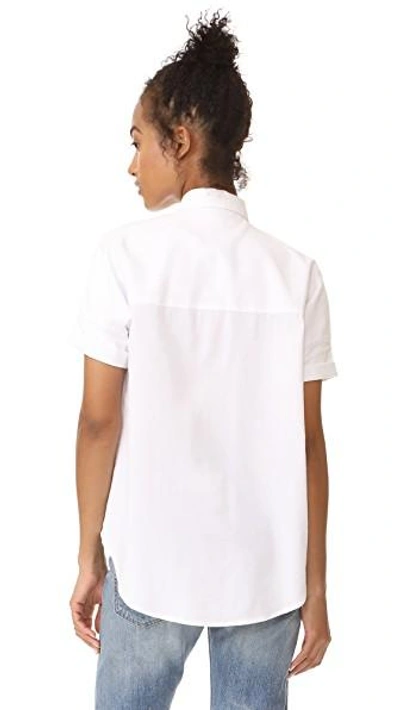Shop Madewell White Cotton Courier Shirt In Pure White