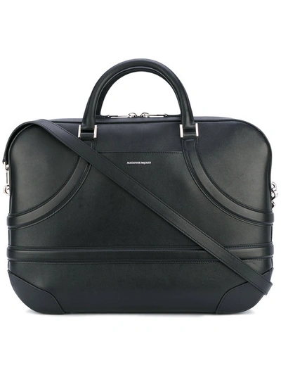 Alexander Mcqueen Essential Leather Briefcase In Black