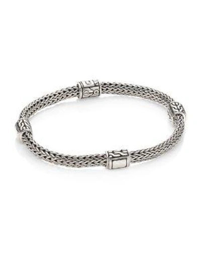 Shop John Hardy Classic Chain Hammered 18k Yellow Gold & Sterling Silver Four-station Extra-small Bracelet